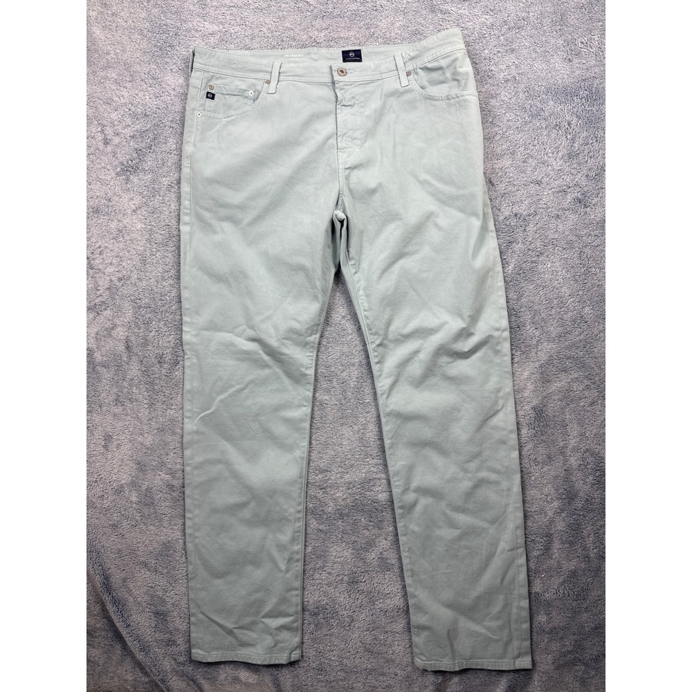 AG Adriano Goldschmied Mens 40x34 Green The Graduate Tailored Leg Pants 1174SUD